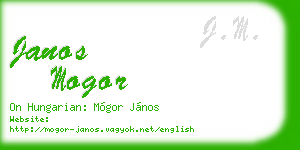 janos mogor business card